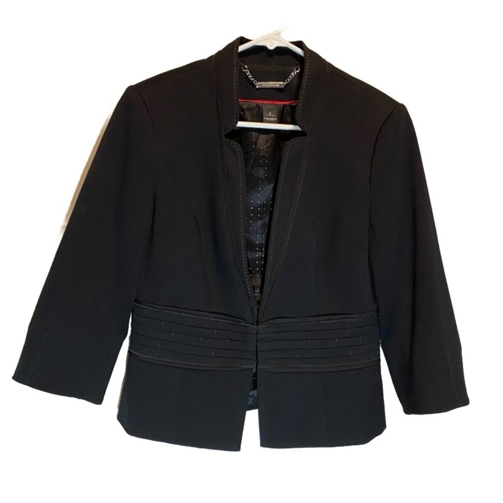 White House Black Market Blazer Size 2 Career Work Jacket Embroidered Trim